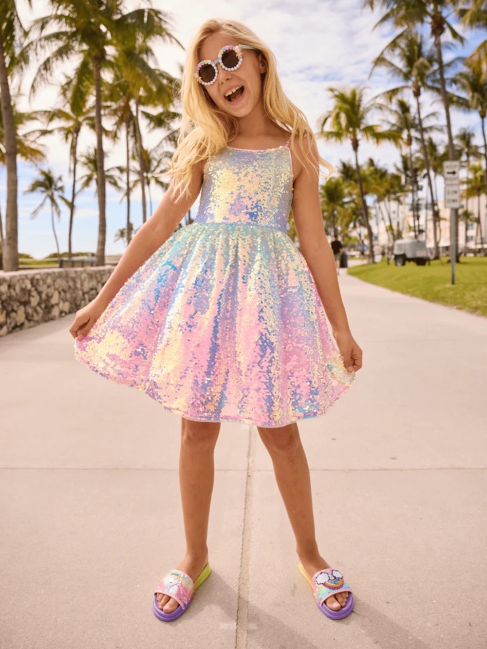 SEQUIN OMBRE SPARKLE TANK DRESS